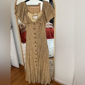Anthropologie midi cheetah dress